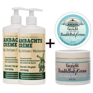 2x Ambachtscrème 450ml + 1x Ambachtskroon Gezichtscreme