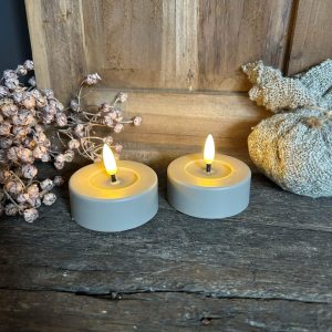 Maxi waxinelichten LED beige Ø6,7×5,5cm